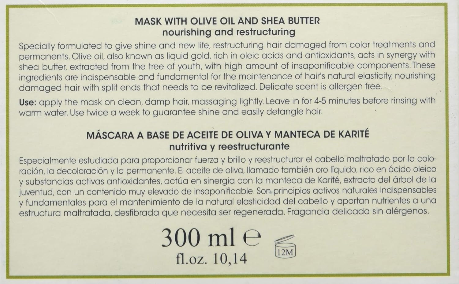 Mascarilla facial de aceite de oliva - 300 ml Naty Shop mascarilla capilar