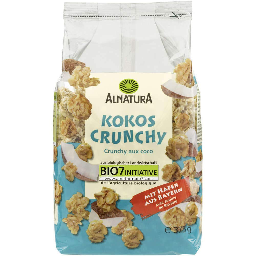 Muesli crujiente ecológico con coco, 375 g