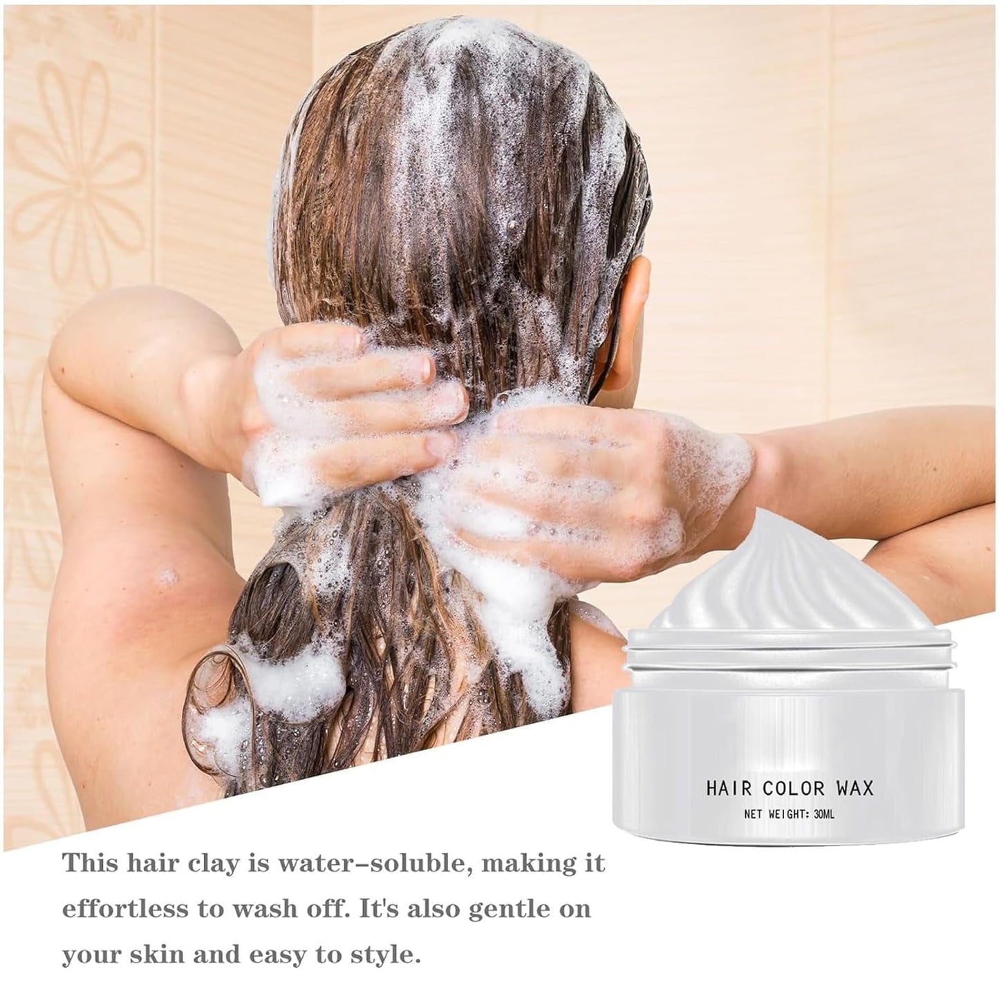 Tinte Capilar Blanco Natural, Tinte Cera Capilar Blanco, Tinte Capilar Natural Blanco Unisex, Tinte Capilar Blanco, Cera Capilar Fiesta Halloween Cosplay, Tinte Capilar Cera Capilar Fiesta, 30ML Naty Shop Tinte Capilar