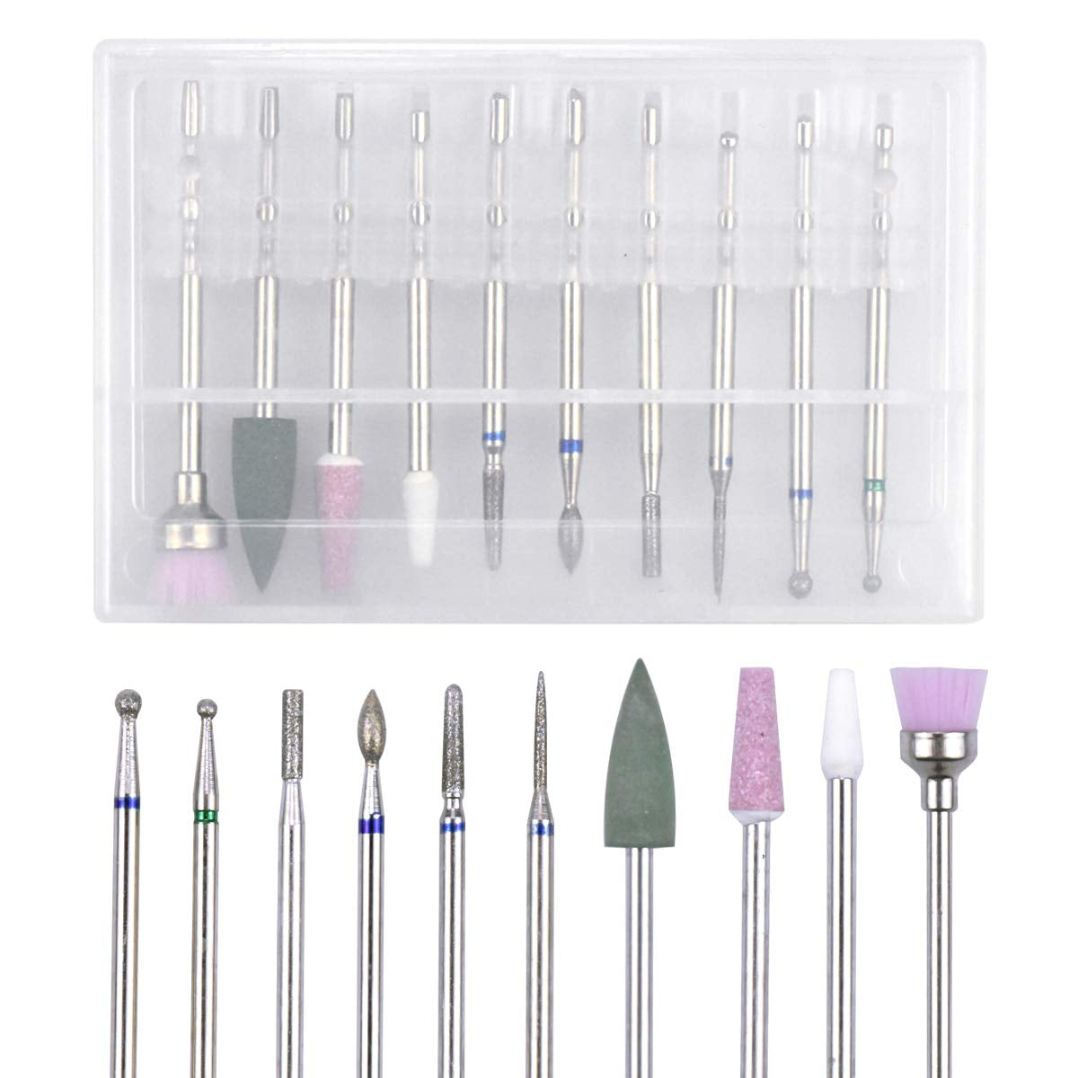 10 piezas Nagelbohrer Bits, Nagelfräser, Wolframlegierung Nagelfräser Bits, Professioneller Nagelfräser, Gelnägel Zubehör Nageldesign Zubehör Für Maniküre Pedicüre Entfernen Nail Art