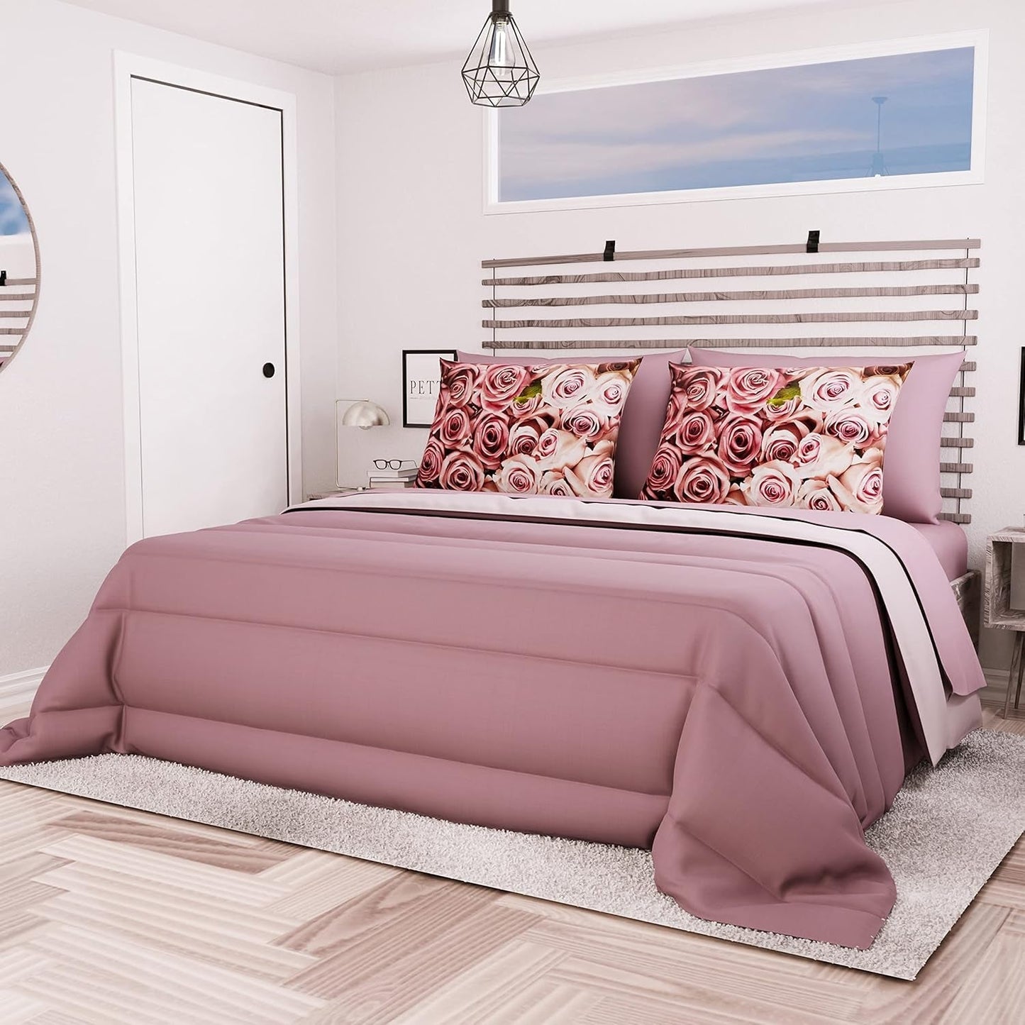 PETTI Artigiani Italiani - Manta de invierno para cama de matrimonio, maxi, monocromática, doble cara, blanco, gris, 100% Made in Italy