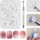 100 Stück Nail Art Schwamm Mit Metallgreifer, Esponja Pincel Aplicador, Esponja Nagel Pinsel, Nageldesign Zubehör Schwammpinsel, Verwendet, Um Eine Varavländ Von Gradient Nail Art Patterns Zu Ersetlen