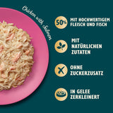 Lily's Kitchen Aus Naturichen Ingredient hermestellung Zerkleinerte Filets in Gelee mit Hühnchen und Lachs Ausgewachsen Nassfutter für Katzen Dosis de 70 g