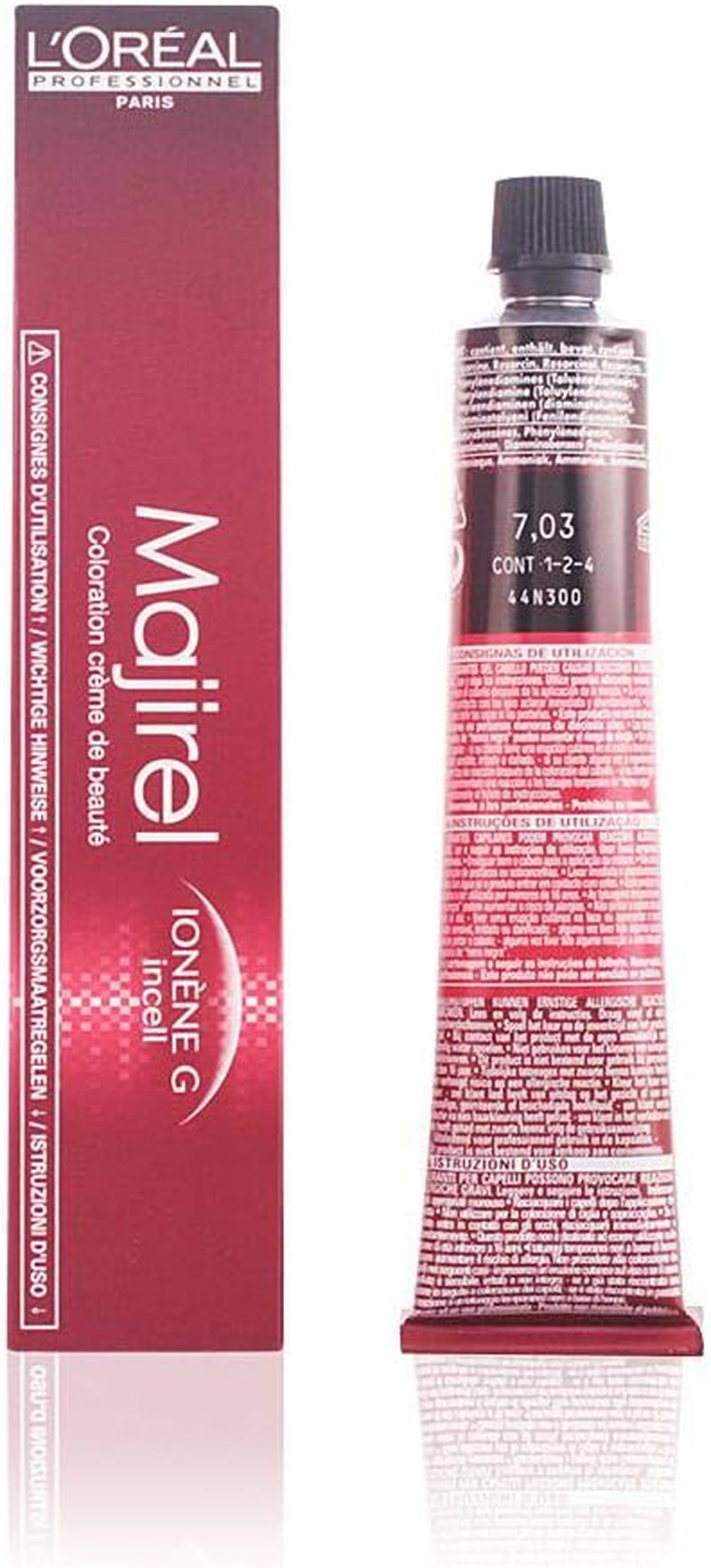 L'Oréal Professionnel Majirel 7 rubio medio, 50 ml Tinte para el cabello Naty Shop 7.03 Rubio medio Dorado claro