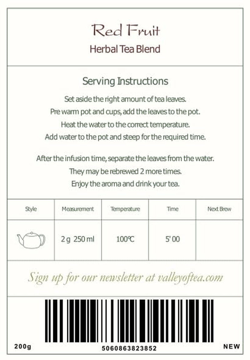 Mezcla de infusiones de frutas y hierbas orgánicas - Infusión de hierbas 100% natural con el intenso sabor de las frutas rojas - Té de frutas Té de frutas orgánicas Té de frutas a granel Té de frutas a granel Té de frutas de invierno