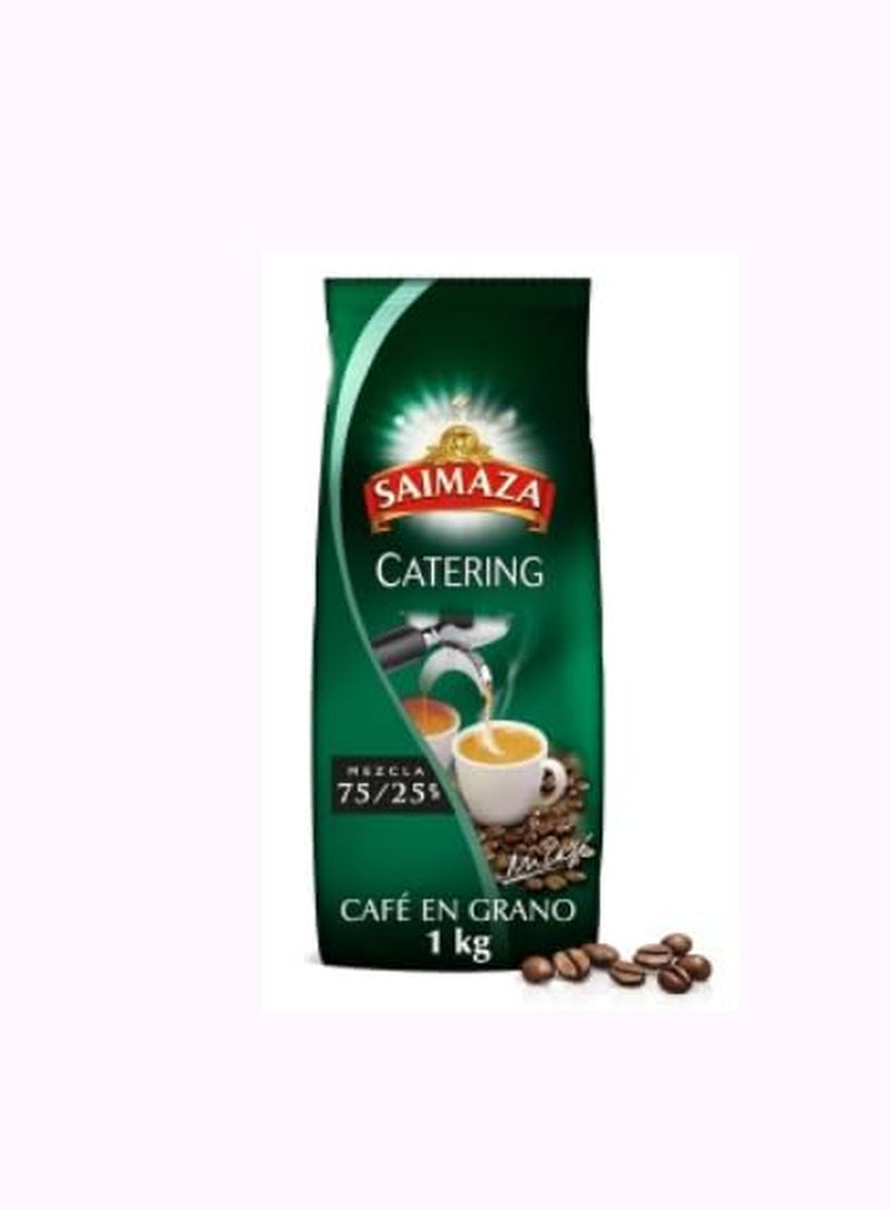 Café en grano para hostelería, mezcla premium de café en grano 75/25, envase de 1 kg, para hostelería y gran consumo. PAQUETE DE 2