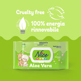 Toallitas limpiadoras para niños y bebés - con aloe vera y aceite de argán - testadas dermatológicamente - valor de pH fisiológico - formato maxi: paquete de 72 toallitas - Nice