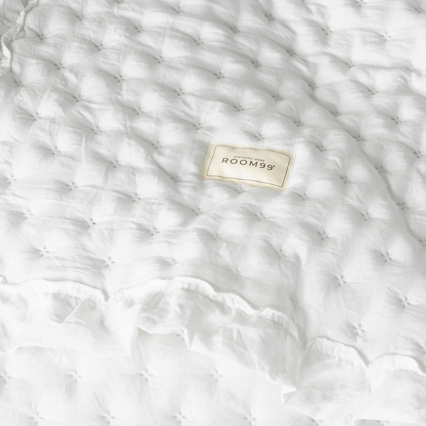Molly Elegante colcha en color blanco 220 X 240 Cm Colcha versátil como colcha o cubrecama para sofá Manta para cama y sofá Estilo manta Ideal como colcha Camas y mantas Besuche den ROOM99-Store