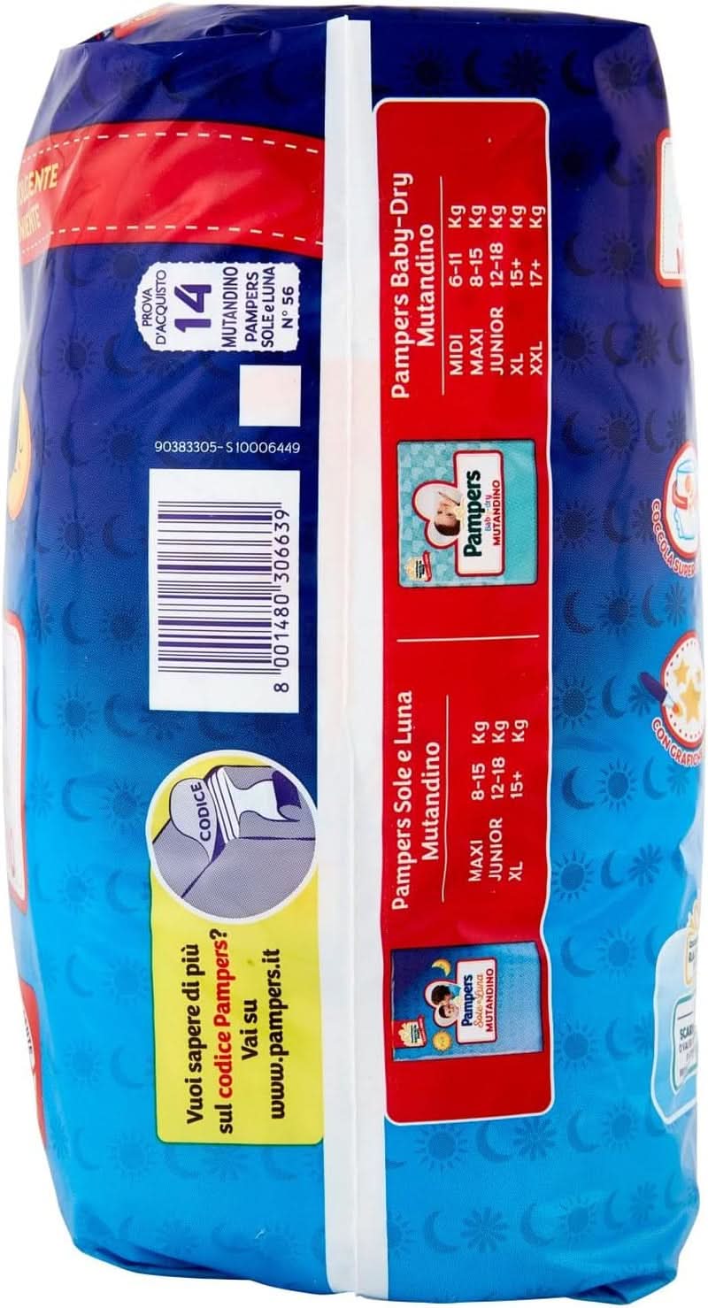PAMPERS Sole & Luna Junior Neopreno, 14 unidades Naty Shop