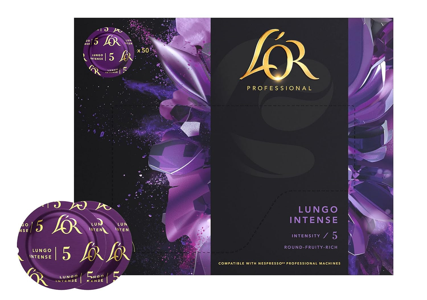 L'OR Suprême Lungo Intense 5, suave, Intensität 5/10, Nespresso* Pro compatible Kaffeekapseln, 50 Kapseln