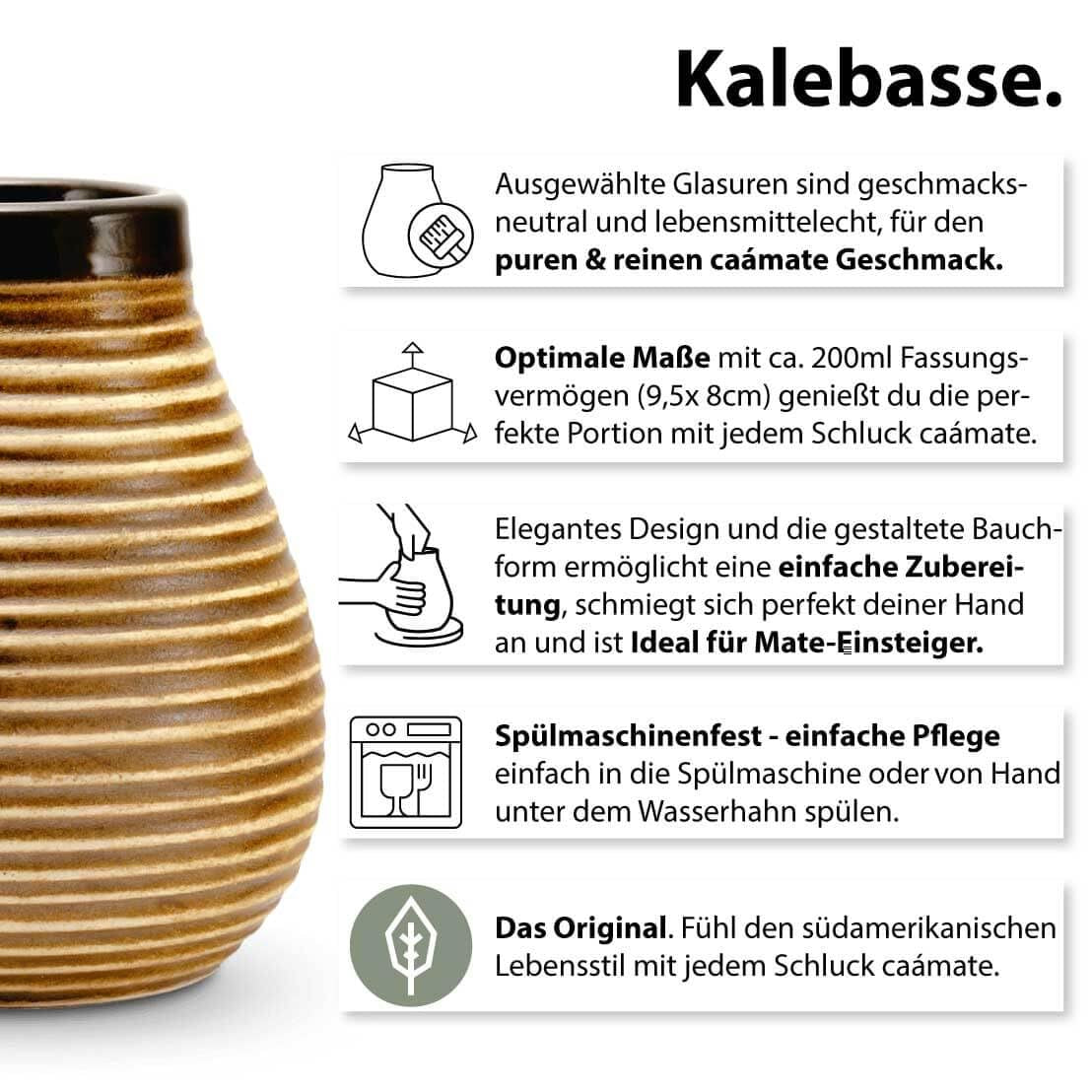 Juego de mate para dos, orgánico ● 2 tazas de mate + 2 bombillas + 300 g de mate + instrucciones de preparación