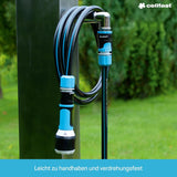 CELLFAST Manguera de jardín Manguera de agua de 6 capas Manguera de riego de tela trenzada doble Manguera flexible antialgas resistente a los rayos UV 32 bar 1 pulgada 25 metros Hobby