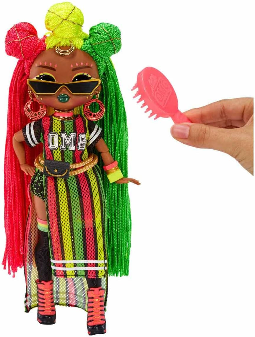 Jajaja ¡Sorpresa! Muñeca de moda OMG Queens - SWAYS - 20 sorpresas que incluyen atuendo, accesorios, soporte para muñecas y más - Coleccionable - Para niños y niñas de 4 años en adelante