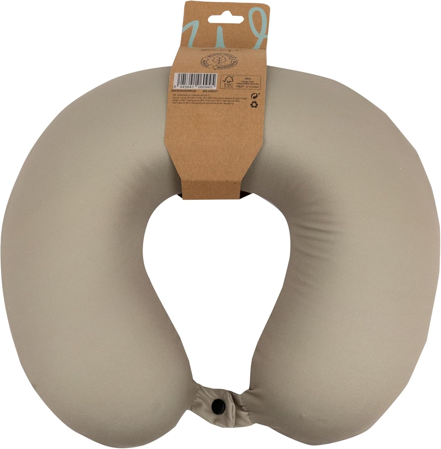 Mr Wonderful - Almohada de Viaje - No Molestar - Almohada de Viaje con Botón Frontal para Ajustar Durante el Uso Naty Shop Almohadas de Viaje