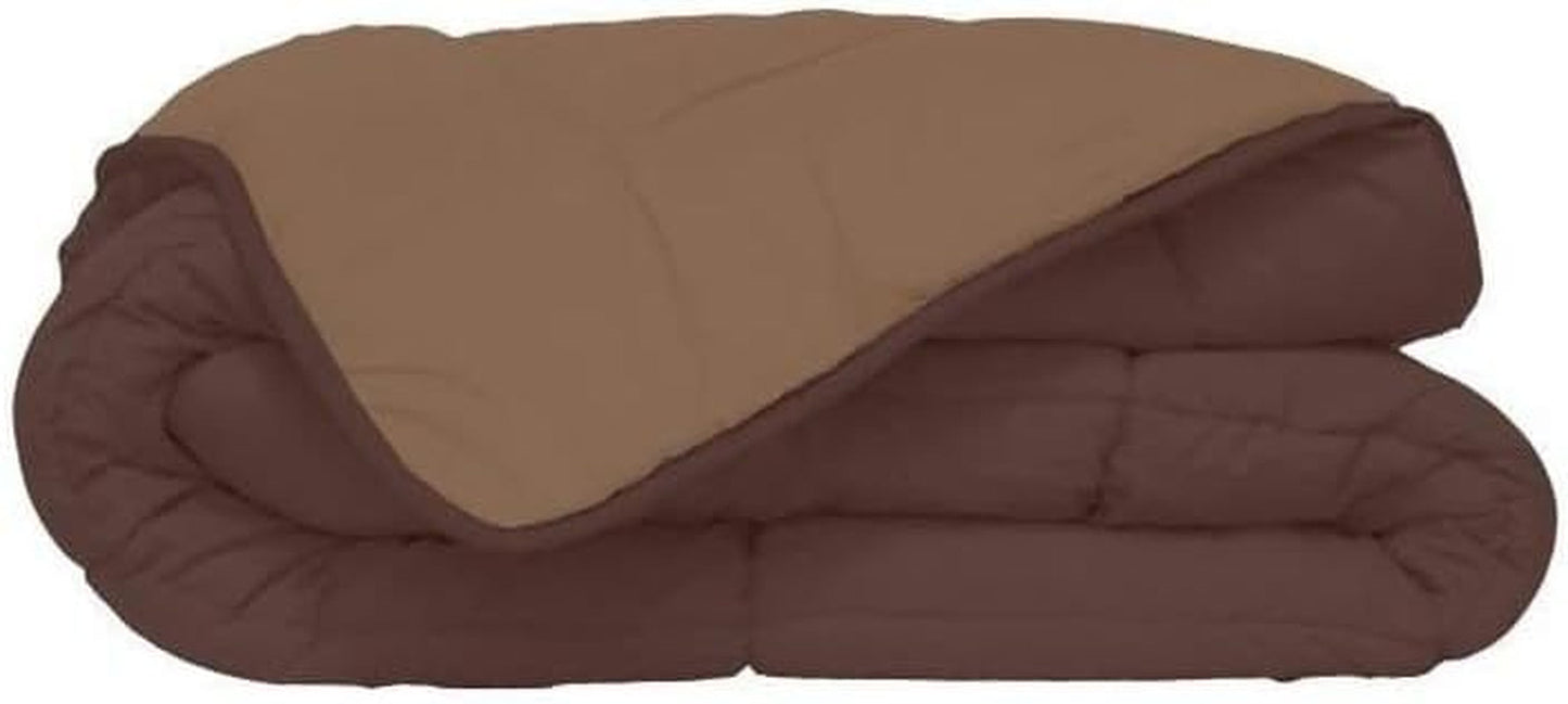 Funda Nórdica Calgary Poliéster Chocolate/Moca, Poliéster, Chocolate/Moca, 240X220X1 Cm Edredones y edredones Naty Shop 260X240X1 cm