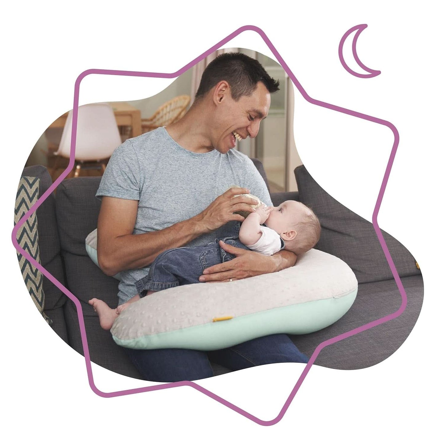 Badabulle Almohada de lactancia y almohada mullida de embarazo, 150 cm, incluye funda, forma ergonómica Accesorios Alimentación y Lactancia Bebe Naty Shop