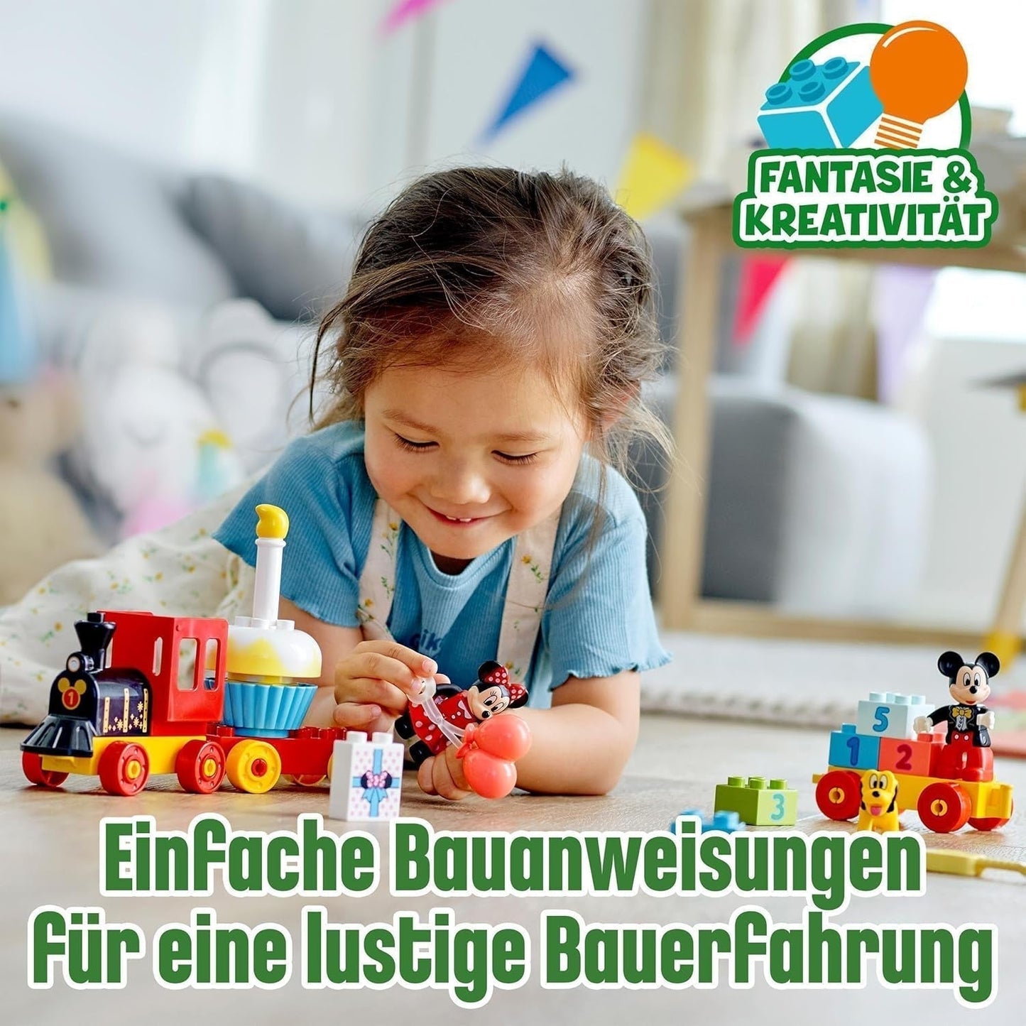 LEGO 10941 DUPLO Disney Tren de cumpleaños de Mickey y Minnie, tren de juguete con tarta y globos, regalo para niños a partir de 2 años Juegos de construcción Besuche den LEGO-Store
