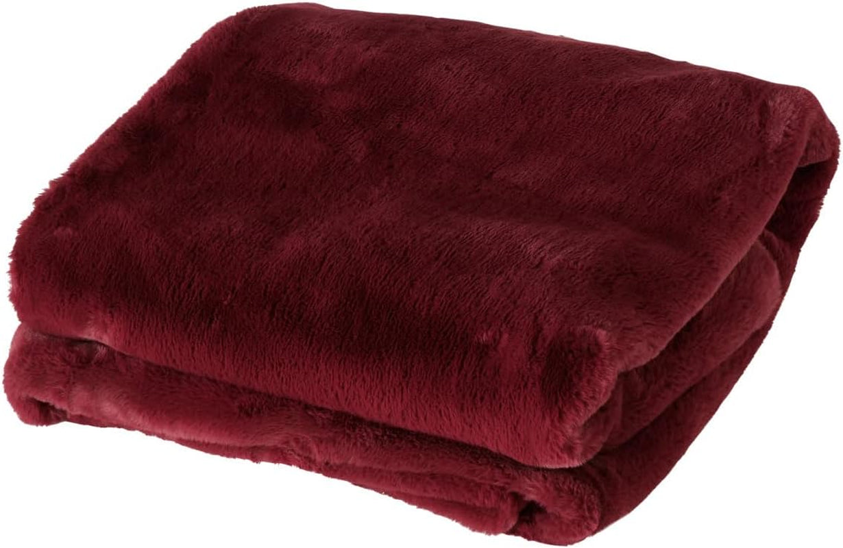 Manta Boltze Storan (tamaño 150X200 cm, color beige, cómoda manta de poliéster, ideal para las frías noches de invierno, aspecto de piel) 1015378 BOLTZE Camas y mantas Rojo oscuro