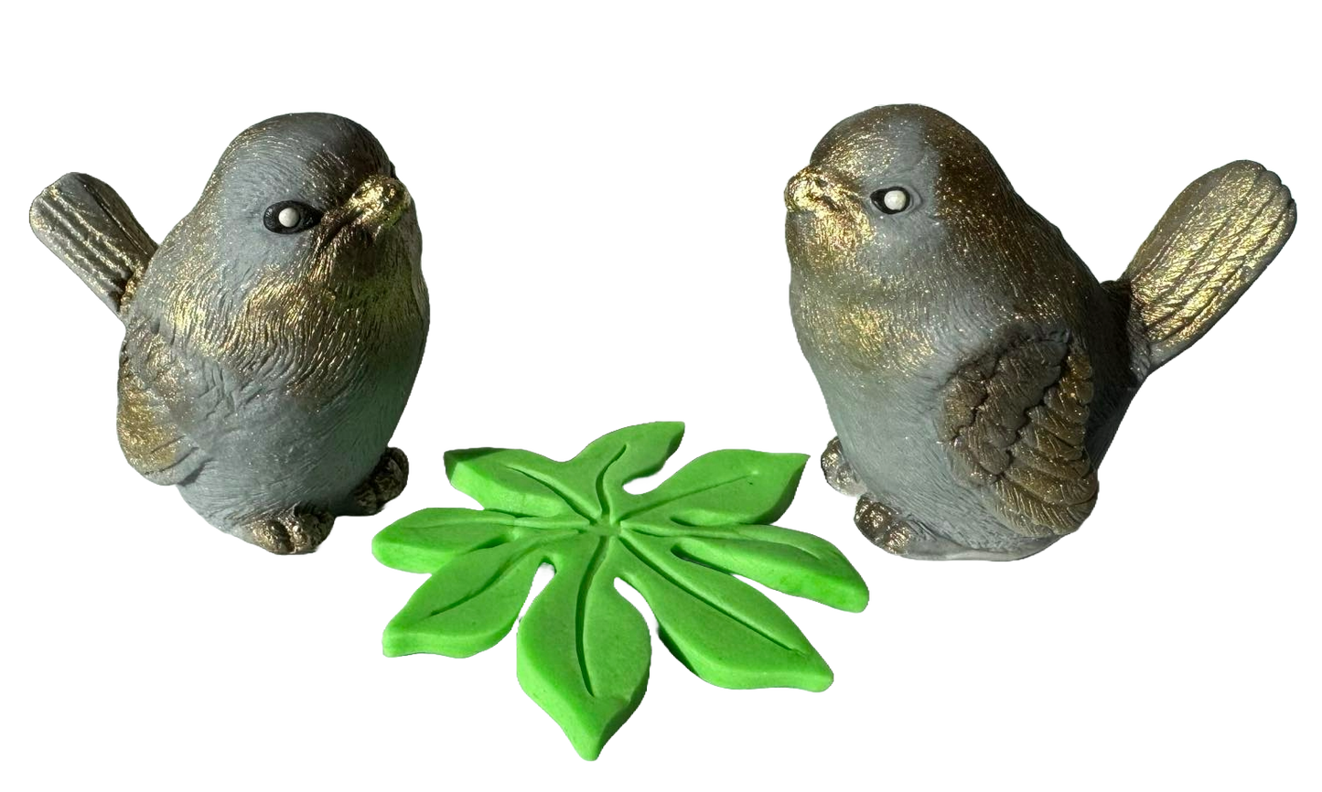 Set de 3 adornos comestibles de azúcar, Pájaros exóticos Decoraciones en pasta de azúcar Nati Shop