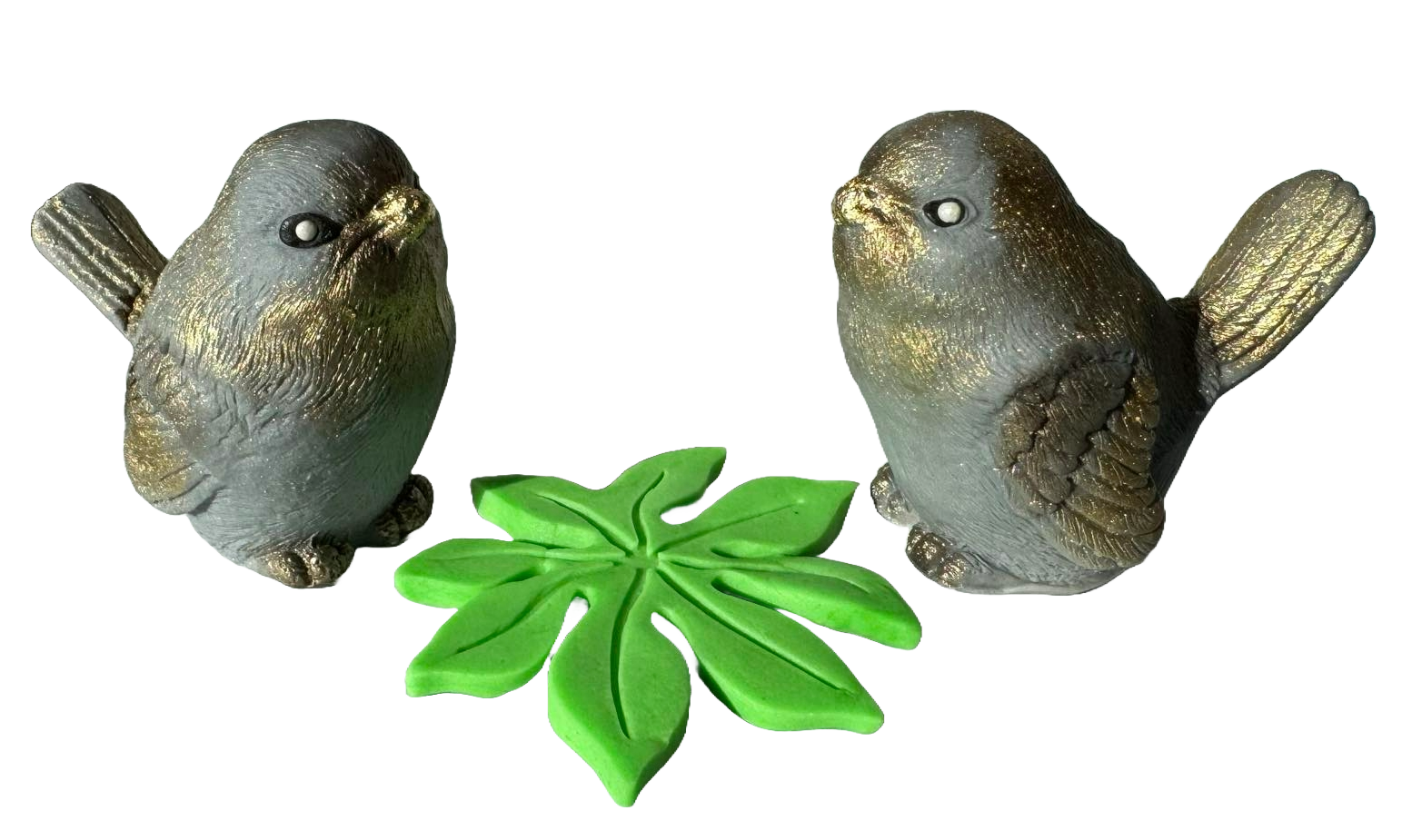 Set de 3 adornos comestibles de azúcar, Pájaros exóticos Decoraciones en pasta de azúcar Nati Shop