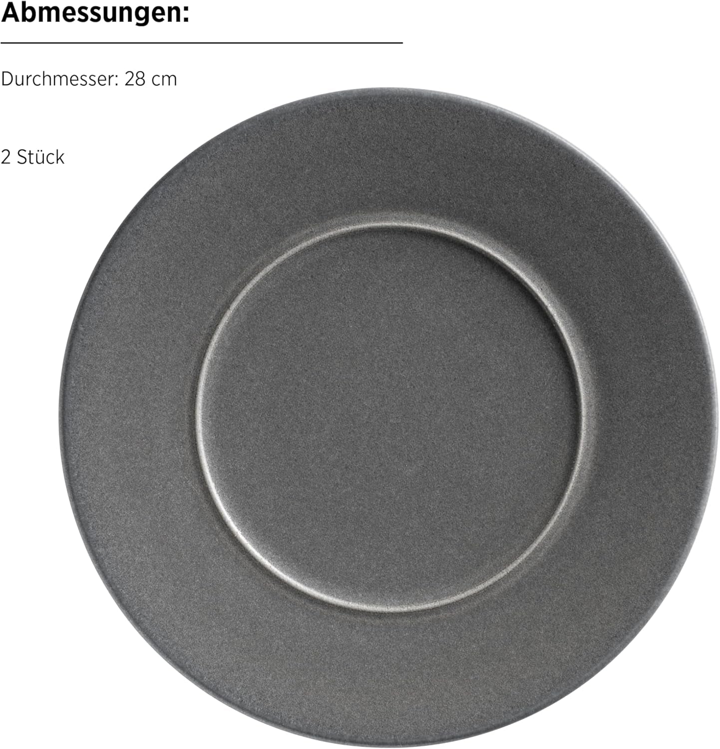 MÄSER Serie Unico, Vajilla para 2, Atemporal, Elegante, Servicio de Mesa de Cerámica de 8 Piezas, Gres, Antracita