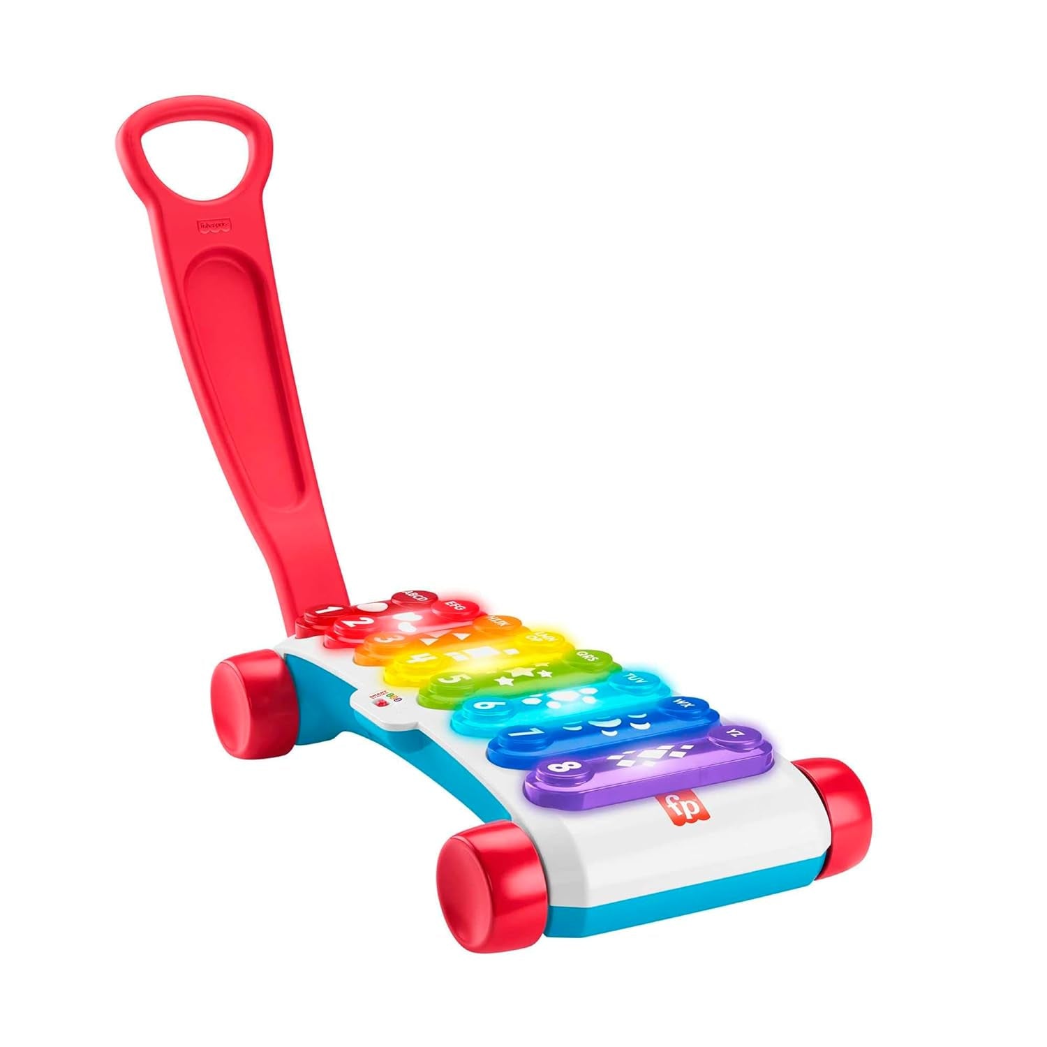 Fisher-Price Xilófono gigante iluminado - instrumento musical electrónico para acompañar canciones con contenido educativo, para niños, bebés a partir de 9 meses, multicolor, versión: francés, HJK40 Toys Bebe Naty Shop Inglese, Imballaggio Ridotto