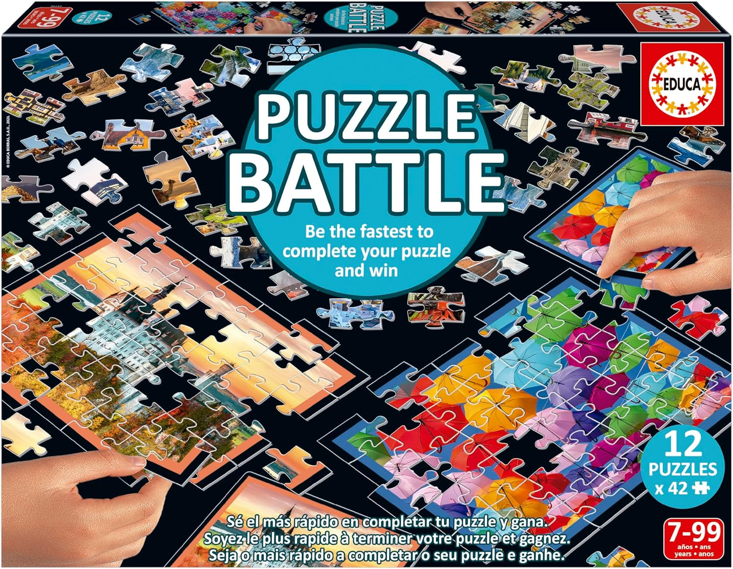Educa - Rompecabezas de paisajes de batalla. Una auténtica batalla de piezas | Sé el primero en completar el rompecabezas para convertirte en el ganador. A partir de 7 años (20121) Puzzle Naty Tienda Viajes