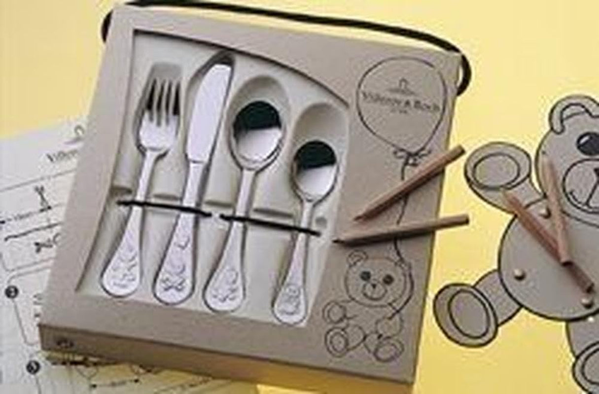Villeroy And Boch Cubertería infantil Teddy 4 piezas, acero inoxidable 18/10 Cocina Naty Shop