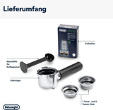 De'Longhi Dedica Style EC 685.B - Cafetera espresso con portafiltro, cafetera espresso con espumador de leche profesional, sólo 15 cm de ancho, para café molido o cápsulas ESE, depósito de agua de 1 l, negro