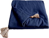 Enjoy Home - Colección Panamá - Colcha con 4 borlas de yute - 100% algodón - Certificado Oeko-Tex - 90 X 190 Cm - Color: Azul Marino Edredones y edredones Naty Shop