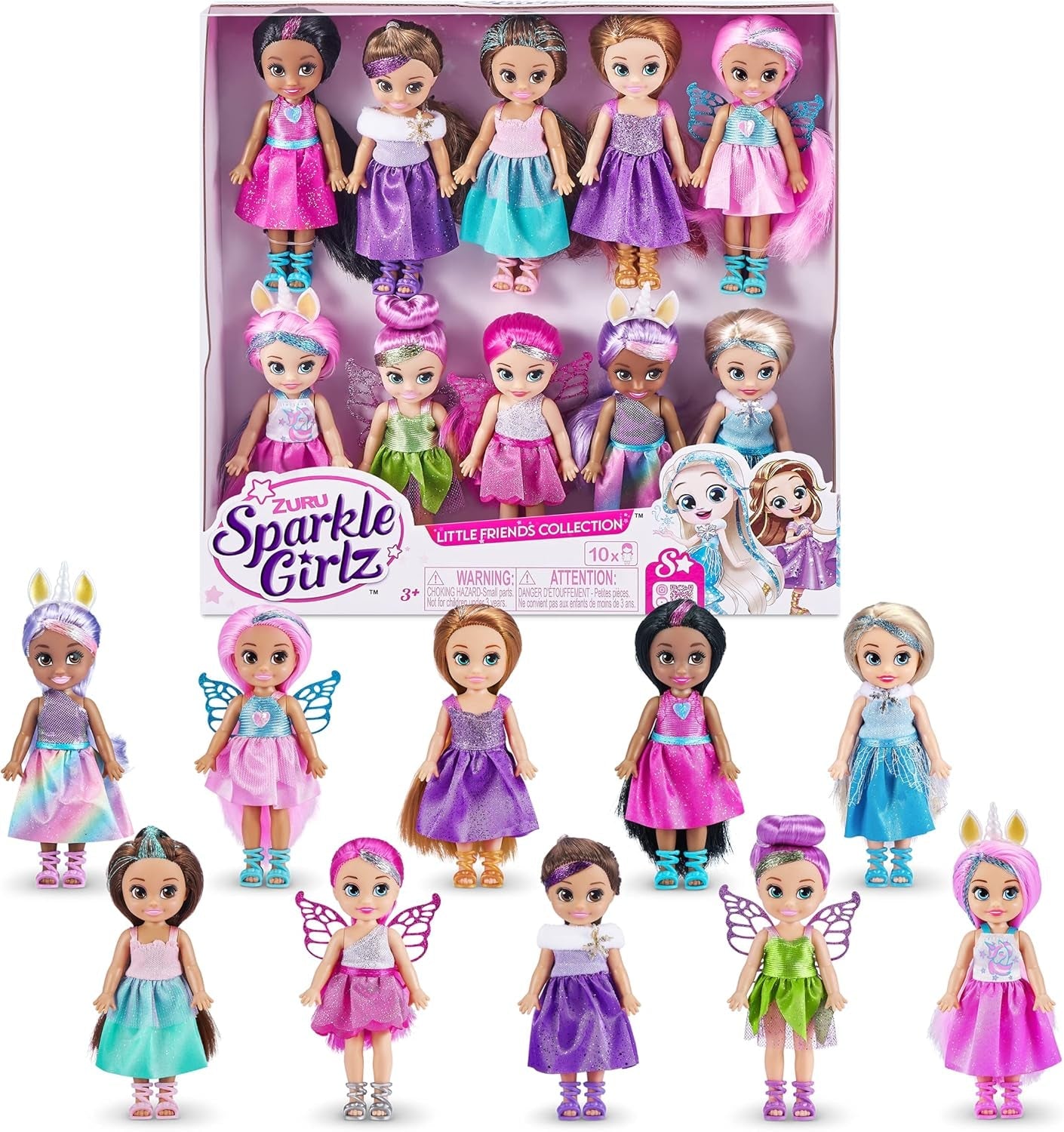 -Muñecas-4.7"-Colección Fantasy Little Friend, juego de 10