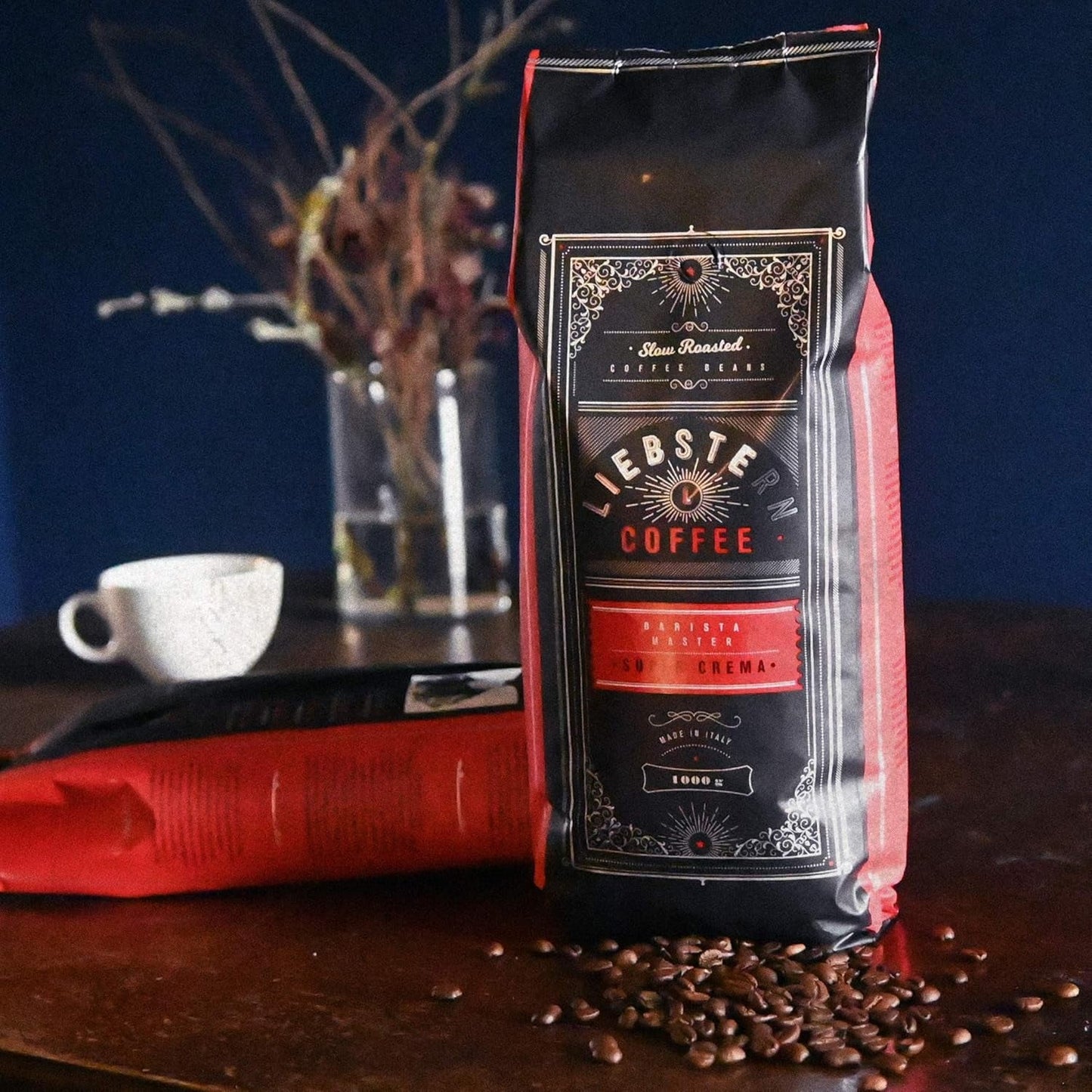 NUEVO | CAFÉ LIEBSTERN | Café en grano 1kg | SÚPER CREMA | Café con acidez extra baja | Los mejores granos de espresso para máquinas totalmente automáticas | Tueste medio con mucho sabor.