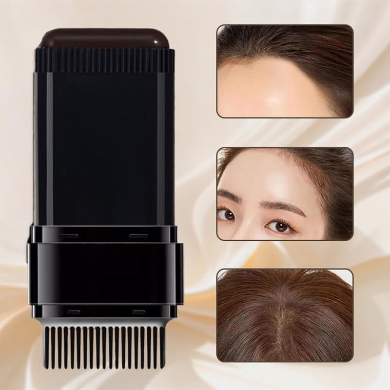 2 Piezas de Polvo de Rayita Marrón Oscuro, Polvo de Rayita, Corrector de Rayita, Lápices de Color de Cabello con Peine, Herramienta para Cobertura de Cabello Gris para Mujeres y Hombres (40 g, Marrón Oscuro) Naty Shop Tinte para el Cabello