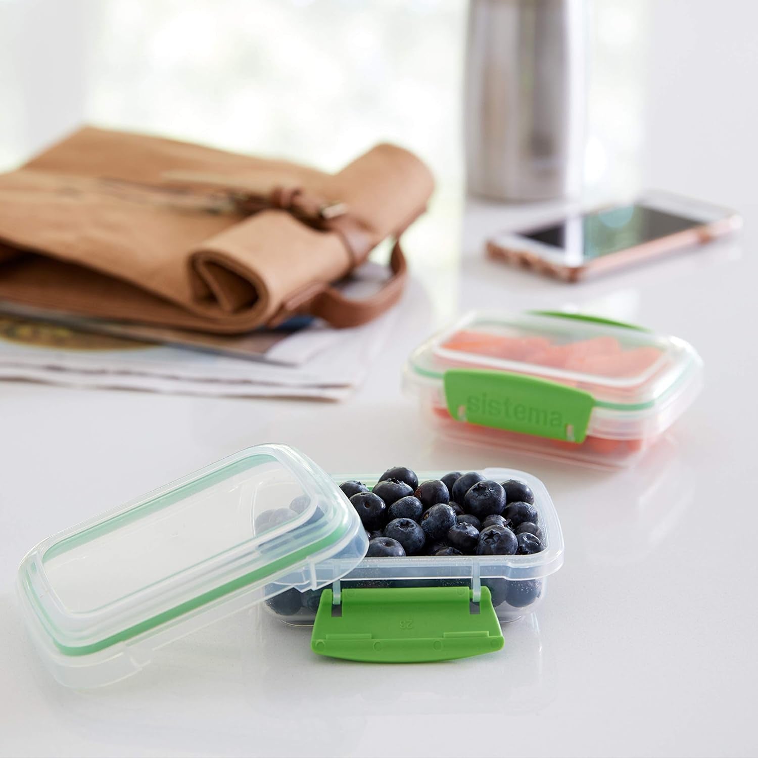 Contenedor de almacenamiento KLIP IT system, paquete de 6 cajas de almacenamiento de alimentos Naty Shop