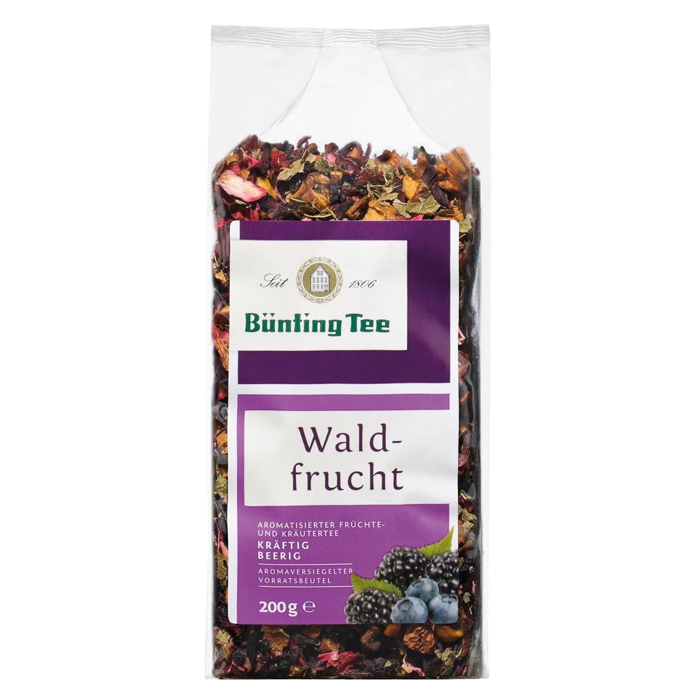Bünting Waldfrucht paquete de 3 – té de frutas a granel – 3 x 200 g