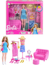 Barbie Fashion - Juego de muñeca y armario con ropa, accesorios y muebles de salón, diversión de peluquería duradera para niños a partir de 3 años, HPL78