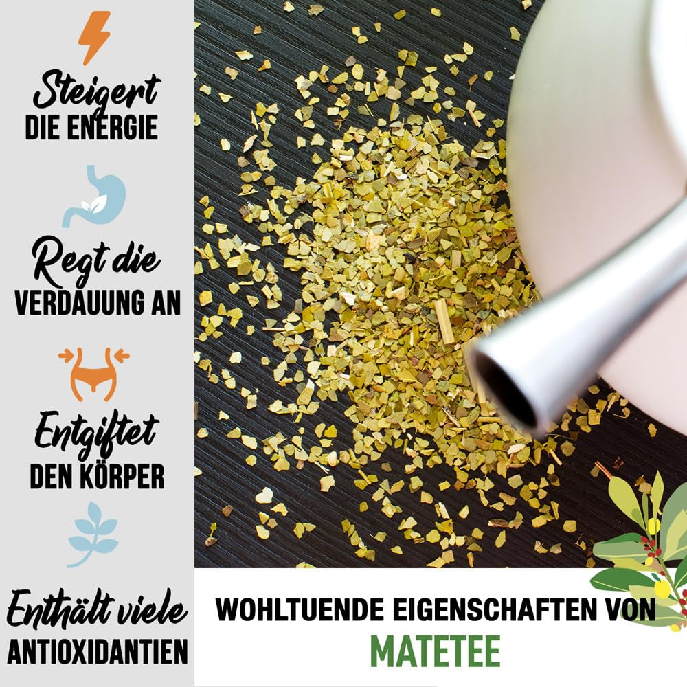 ORIGEENS BIO YERBA MATE CON LIMÓN Y JENGIBRE 200 G - El té energizante I Té de Yerba Mate Orgánica, sin tostar, hojas, sin tallos ni polvo