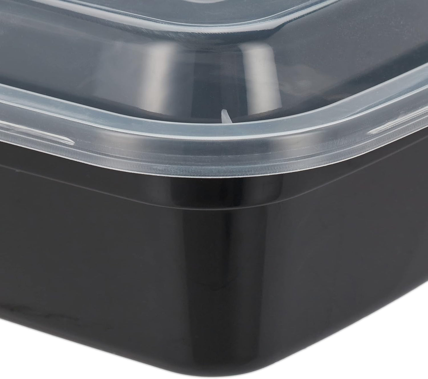 Relaxdays Cajas para Preparar Comidas, Set de 10, 2 Compartimentos, Resistentes al Microondas, 800ml, Cajas para Alimentos de Plástico con Tapa, Cajas para Conservar Alimentos Negras Naty Shop