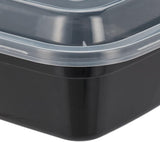 Relaxdays Cajas para Preparar Comidas, Set de 10, 2 Compartimentos, Resistentes al Microondas, 800ml, Cajas para Alimentos de Plástico con Tapa, Cajas para Conservar Alimentos Negras Naty Shop
