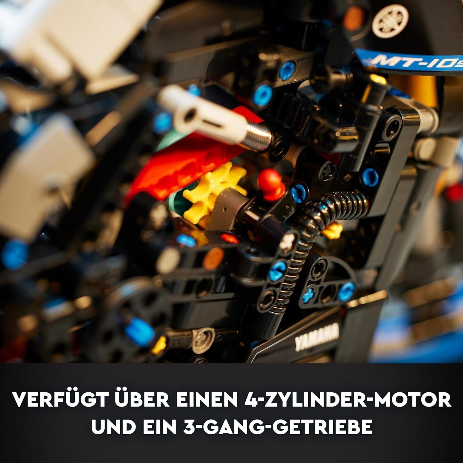 LEGO 42159 Technic Kit de Modelo de Motocicleta Yamaha MT-10 SP para Adultos, Auténtico Modelo de Vehículo con Motor de 4 Cilindros, Dirección Funcional y Aplicación Ar, Regalo para Hombres y Mujeres Kits de Construcción Besuche den LEGO-Store