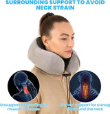 Good Nite Almohada para el cuello Almohada para el cuello de avión Almohada de viaje Almohada para el cuello para adultos Almohada para el hogar Almohada para la cabeza Espuma viscoelástica ergonómica Lavable con respaldo estrecho Almohadas de viaje grises ajustables Naty Shop
