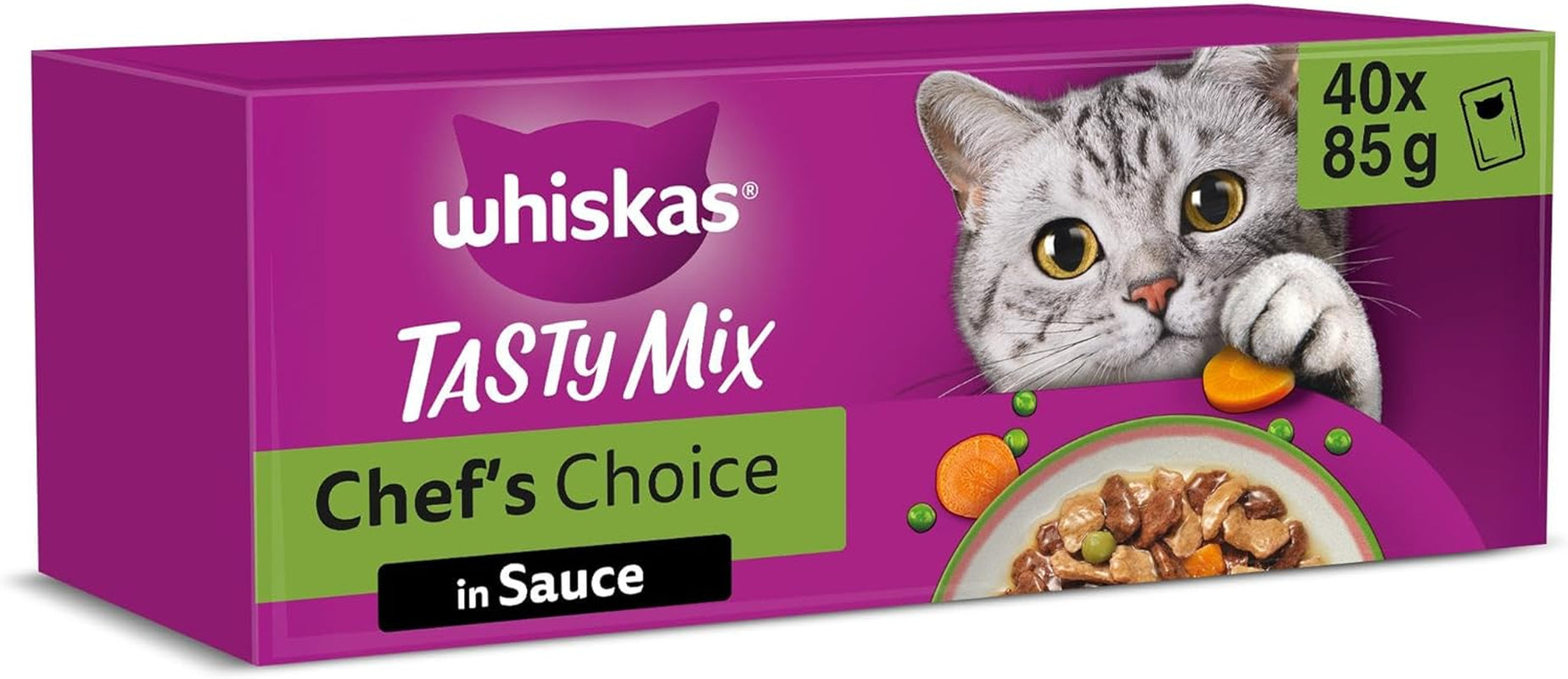 WHISKAS TASTY MIX Nassfutter en salsa para Katzen 40 x 85 g Elección del chef