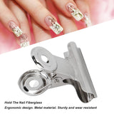 10 piezas Clips de uñas Clip de metal Clip de extensión de uñas Herramienta de arte de uñas Fijador de fibra de vidrio Accesorios de arte de uñas Equipo práctico duradero Salón de bricolaje para el hogar