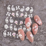 4 Blatt 3D Nagelsticker Frühling Blume Nagelaufkleber 5D Stereoskopisch Selbstklebend Nail Art Sticker Decoración Nageldesign Zubehör
