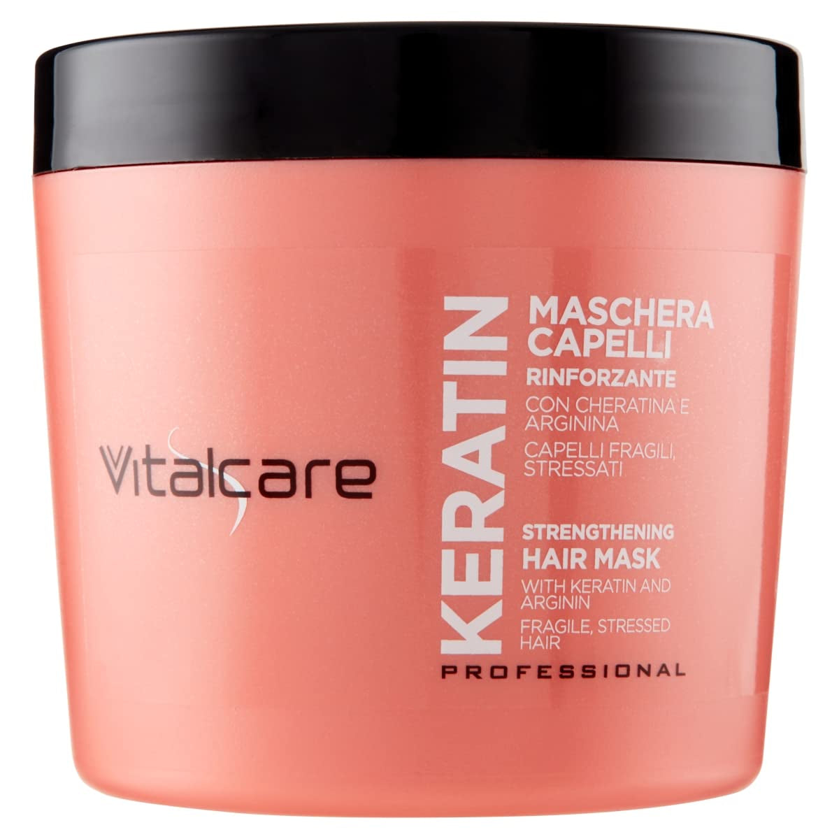 | Keratin - Mascarilla Capilar Fortalecedora para Cabello Quebradizo y Dañado con Queratina y Arginina para un Cabello más Fuerte y Suave 4 x 500ml Naty Shop Mascarilla Capilar