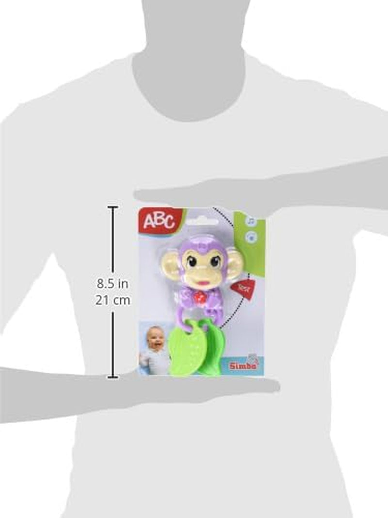 Simba 104010192 - Sonajero musical mono ABC, 2 elementos sensoriales, con función musical, 17cm, juguete para niños, a partir de 6 meses Baby Toys Naty Shop