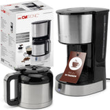 Cafetera Clatronic® con jarra termo para 8-10 tazas de café (aprox. 1,2 l) | Cafetera de filtro de acero inoxidable | Jarra Termo de Doble Pared | Sin pérdida de temperatura | Cafetera 800 W | KA 3805