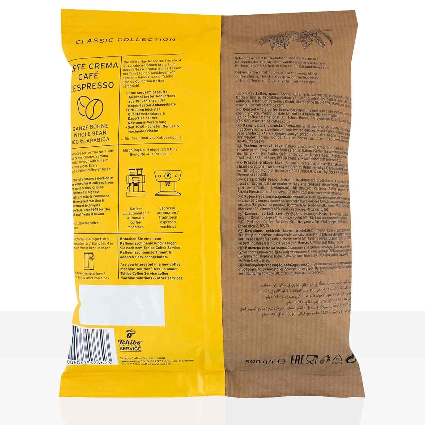 Tchibo Caffe Crema & Espresso Trio 10 granos de café x 500g