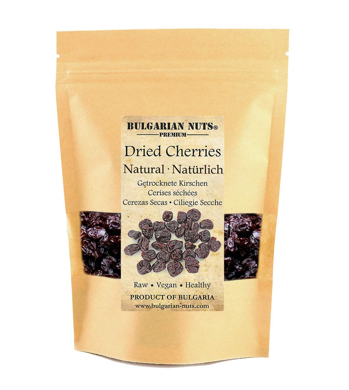 1 kg de cerezas naturalmente dulces, secadas al sol y sin hueso, sin azúcar añadido, sin aditivos ni conservantes. Cerezas reales, sabor real. Naty Shop productos deshidratados 500 G (1 paquete)