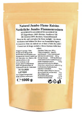 1 kg de pasas Jumbo Flame crudas, fruta entera, sin gluten, sin soja, sin azúcares añadidos, sin conservantes, sin edulcorantes, con aceite de girasol Productos deshidratados Naty Shop
